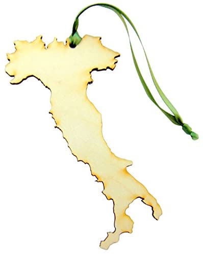 Italy Ornament Wooden Country Shaped Italian Christmas Tree Decoration Handmade in The U.S.A.