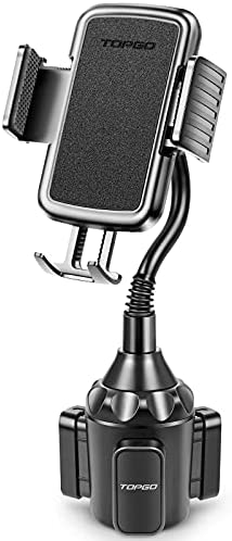 [Upgraded] TOPGO Cup Holder Phone Holder for Car, Car Cup Holder Phone Mount Universal Adjustable Gooseneck Cup Holder Cradle Car Mount for Cell Phone iPhone,Samsung,LG (Black)