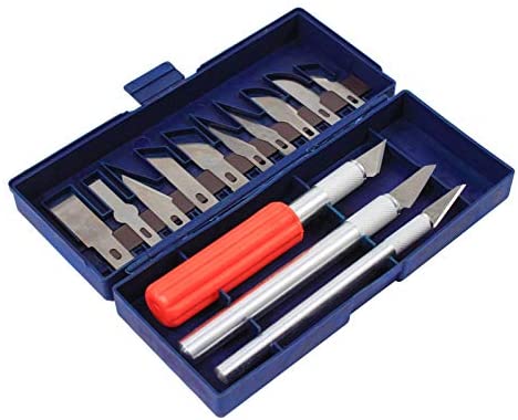 16pc Hobby Razor Knife Set W/blades W/case (Exacto Blades Fits Knife) Stencil