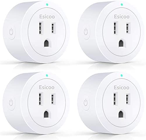Smart Plug ESICOO - Alexa, Echo & Google Home - Only WiFi 2.4G (4-Pack)