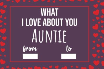 What I Love About You Auntie: Mothers Day Gifts For Auntie, Fill In The Blank Journal With Prompts (What I Love About Being Your Nephew Niece)